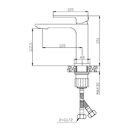 Смеситель для раковины однорычажный Orange Lutz M04-021cr хром
